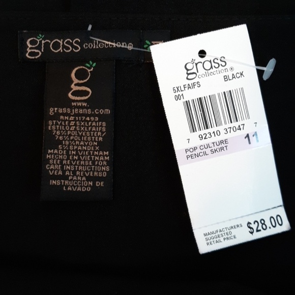 🪻BOGO🪻 Grass Collection Black Pencil Skirt Sz 11 NWT - Picture 8 of 9